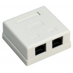 GOOBAY επιτοίχια πρίζα δικτύου 77633, 2 θύρες RJ45, CAT 6 UTP, λευκή GOOBAY επιτοίχια πρίζα δικτύου 77633, 2 θύρες RJ45, CAT 6 UTP, λευκή