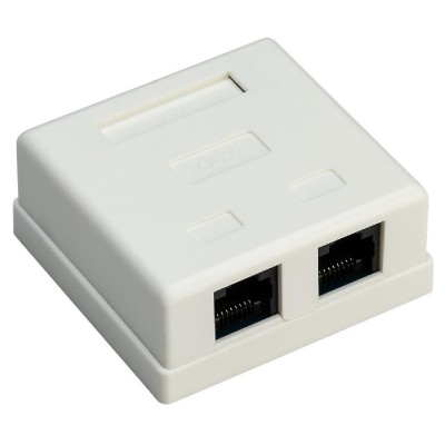 GOOBAY επιτοίχια πρίζα δικτύου 77633, 2 θύρες RJ45, CAT 6 UTP, λευκή GOOBAY επιτοίχια πρίζα δικτύου 77633, 2 θύρες RJ45, CAT 6 UTP, λευκή