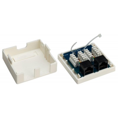 GOOBAY επιτοίχια πρίζα δικτύου 77633, 2 θύρες RJ45, CAT 6 UTP, λευκή GOOBAY επιτοίχια πρίζα δικτύου 77633, 2 θύρες RJ45, CAT 6 UTP, λευκή