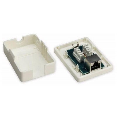 GOOBAY επιτοίχια πρίζα δικτύου 77634, 1 θύρα RJ45, CAT 6 STP, λευκή GOOBAY επιτοίχια πρίζα δικτύου 77634, 1 θύρα RJ45, CAT 6 STP, λευκή