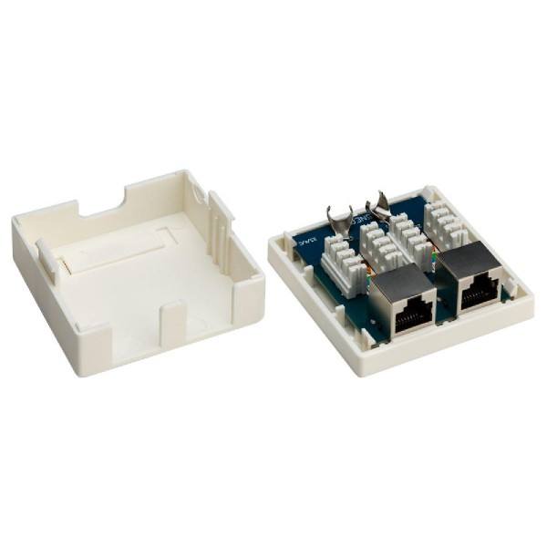 GOOBAY επιτοίχια πρίζα δικτύου 77635, 2 θύρες RJ45, CAT 6 STP, λευκή GOOBAY επιτοίχια πρίζα δικτύου 77635, 2 θύρες RJ45, CAT 6 STP, λευκή