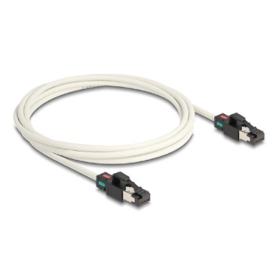 DELOCK καλώδιο S/FTP Cat.6A 80170 περιστρεφόμενα clips, 30AWG, 2m, λευκό DELOCK καλώδιο S/FTP Cat.6A 80170 περιστρεφόμενα clips, 30AWG, 2m, λευκό