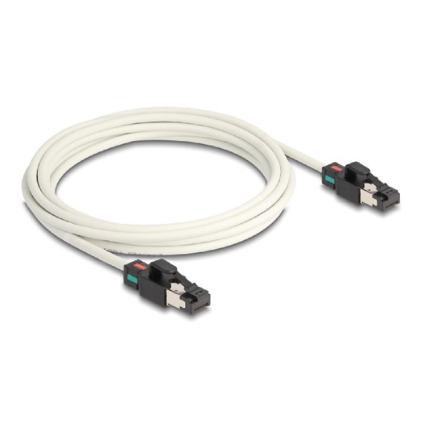 DELOCK καλώδιο S/FTP Cat.6A 80171 περιστρεφόμενα clips, 30AWG, 3m, λευκό DELOCK καλώδιο S/FTP Cat.6A 80171 περιστρεφόμενα clips, 30AWG, 3m, λευκό