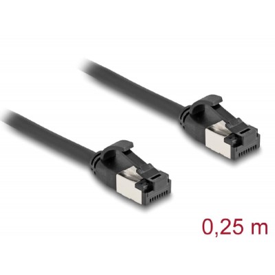 DELOCK καλώδιο δικτύου 80181, CAT 8.1 U/FTP, 40Gbps, 0.25m, μαύρο DELOCK καλώδιο δικτύου 80181, CAT 8.1 U/FTP, 40Gbps, 0.25m, μαύρο