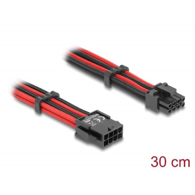 DELOCK καλώδιο 8 pin σε 6+2 pin PCIe 80975 με υφασμάτινη επένδυση, 30cm DELOCK καλώδιο 8 pin σε 6+2 pin PCIe 80975 με υφασμάτινη επένδυση, 30cm