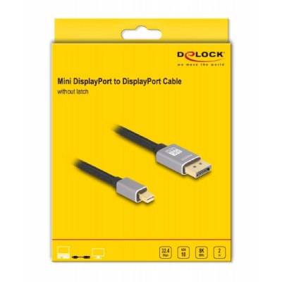 DELOCK καλώδιο mini DisplayPort σε DisplayPort 81092, 8K/60Hz, 32.4 Gbps, 2m, μαύρο DELOCK καλώδιο mini DisplayPort σε DisplayPort 81092, 8K/60Hz, 32.4 Gbps, 2m, μαύρο