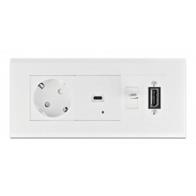 DELOCK module βάση πρίζας Easy 45 81317, 175x80mm, λευκό DELOCK module βάση πρίζας Easy 45 81317, 175x80mm, λευκό