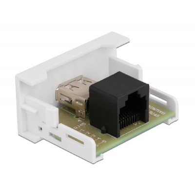 DELOCK module USB σε RJ45 Easy 45 81344, 22.5x45mm, λευκό DELOCK module USB σε RJ45 Easy 45 81344, 22.5x45mm, λευκό