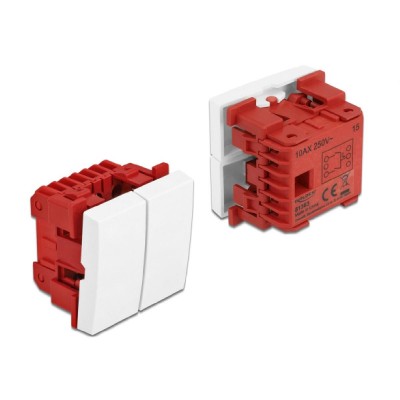 DELOCK module διακόπτης Easy 45 81363, διπλός, 1-pole, 1-way, λευκός DELOCK module διακόπτης Easy 45 81363, διπλός, 1-pole, 1-way, λευκός