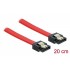 DELOCK καλώδιο SATA 82675, 6 Gb/s, 20cm, κόκκινο