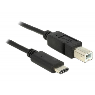 DELOCK Καλώδιο USB 2.0 Type-C σε USB Type B, 0.5m, Black DELOCK Καλώδιο USB 2.0 Type-C σε USB Type B, 0.5m, Black