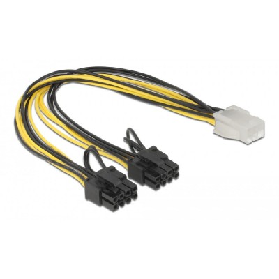 DELOCK καλώδιο PCIe 6pin σε 2x 8pin 83433, 30cm DELOCK καλώδιο PCIe 6pin σε 2x 8pin 83433, 30cm