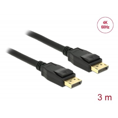 DELOCK καλώδιο DisplayPort 1.2 83807, 4K/60Hz, 21.6 Gbps, 3m, μαύρο DELOCK καλώδιο DisplayPort 1.2 83807, 4K/60Hz, 21.6 Gbps, 3m, μαύρο