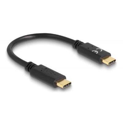 DELOCK καλώδιο USB-C 85356, PD 5A, 15cm, E-Marker, μαύρο DELOCK καλώδιο USB-C 85356, PD 5A, 15cm, E-Marker, μαύρο