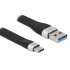 DELOCK καλώδιο USB 3.1 Gen 2 σε Type-C 85771, 5Gbps, 3Α, FPC, flat, 14cm
