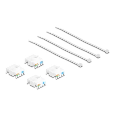 DELOCK Keystone module 86051, RJ45 σε LSA, Cat.6A UTP, λευκό, 4τμχ DELOCK Keystone module 86051, RJ45 σε LSA, Cat.6A UTP, λευκό, 4τμχ
