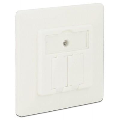 DELOCK Wall Outlet για Keystone 86219, 2 Port DELOCK Wall Outlet για Keystone 86219, 2 Port