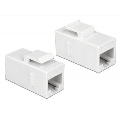 DELOCK Keystone module RJ45 86379, θηλυκό σε θηλυκό, Cat 6 UTP, λευκό DELOCK Keystone module RJ45 86379, θηλυκό σε θηλυκό, Cat 6 UTP, λευκό