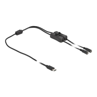DELOCK καλώδιο USB Type-C σε 2x DC 5.5 x 2.1mm 86800, 1m, μαύρο DELOCK καλώδιο USB Type-C σε 2x DC 5.5 x 2.1mm 86800, 1m, μαύρο