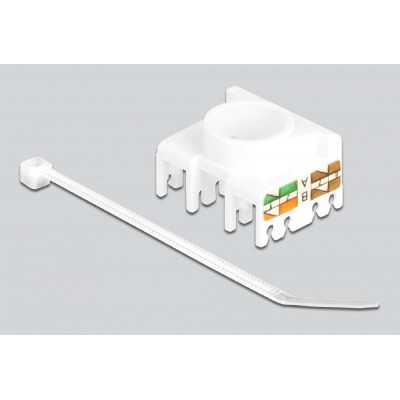 DELOCK keystone module RJ45 σε LSA 180° 87034, Cat.6A, λευκό DELOCK keystone module RJ45 σε LSA 180° 87034, Cat.6A, λευκό