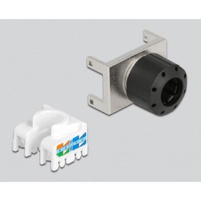 DELOCK keystone module RJ45 σε LSA 180° 87032, Cat.6A, ασημί DELOCK keystone module RJ45 σε LSA 180° 87032, Cat.6A, ασημί