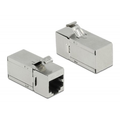 DELOCK keystone module RJ45 σε RJ45 90° 87142, Cat.6A, ασημί DELOCK keystone module RJ45 σε RJ45 90° 87142, Cat.6A, ασημί