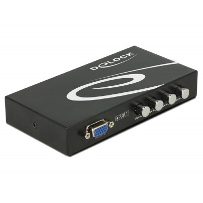DELOCK VGA switch 87635, 4 ports, bidirectional, Full HD, μαύρο DELOCK VGA switch 87635, 4 ports, bidirectional, Full HD, μαύρο