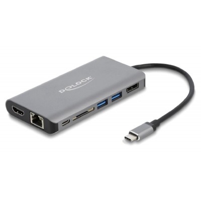 DELOCK docking station 87683, 7 θυρών, USB-C σύνδεση, 100W PD, 4K, γκρι DELOCK docking station 87683, 7 θυρών, USB-C σύνδεση, 100W PD, 4K, γκρι