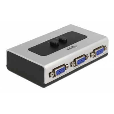 DELOCK VGA switch 87758, 2 ports, bidirectional, Full HD, ασημί DELOCK VGA switch 87758, 2 ports, bidirectional, Full HD, ασημί