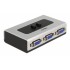 DELOCK VGA switch 87758, 2 ports, bidirectional, Full HD, ασημί