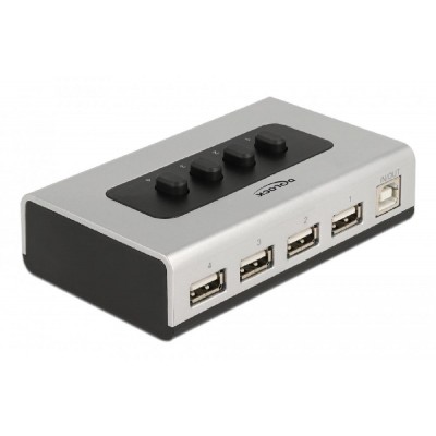 DELOCK switch USB Type B σε 4x USB 87762, bidirectional, ασημί DELOCK switch USB Type B σε 4x USB 87762, bidirectional, ασημί