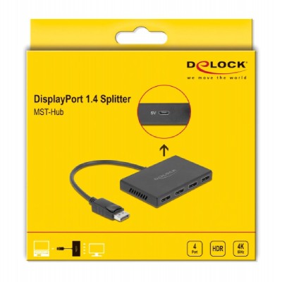 DELOCK splitter DisplayPort 1.4 σε 4x DisplayPort 87794, Dual Mode, 4K DELOCK splitter DisplayPort 1.4 σε 4x DisplayPort 87794, Dual Mode, 4K