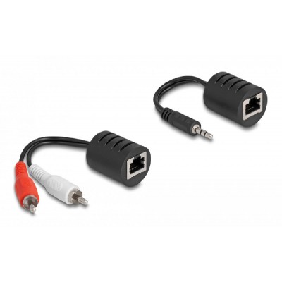 DELOCK audio extender 87859, 3.5mm & 2x RCA σε RJ45, έως 50m, μαύρο DELOCK audio extender 87859, 3.5mm & 2x RCA σε RJ45, έως 50m, μαύρο