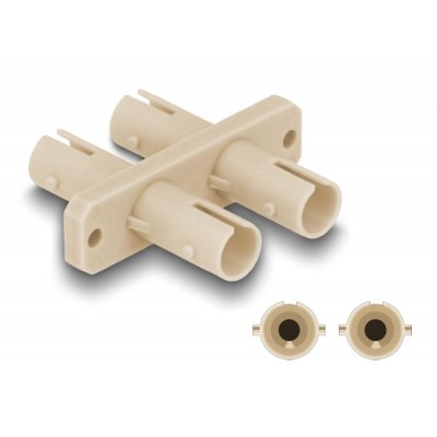 DELOCK σύνδεσμος οπτικής ίνας ST Duplex 87935, μπεζ DELOCK σύνδεσμος οπτικής ίνας ST Duplex 87935, μπεζ