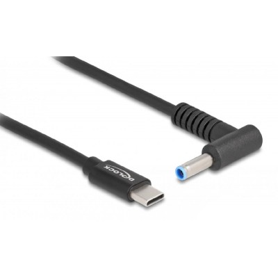 DELOCK καλώδιο τροφοδοσίας 87971, USB-C σε HP 4.5x3.0mm, 1.5m, μαύρο