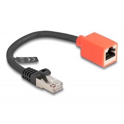 DELOCK αντάπτορας RJ45 88197, CAT 6A S/FTP, 20cm, μαύρος DELOCK αντάπτορας RJ45 88197, CAT 6A S/FTP, 20cm, μαύρος