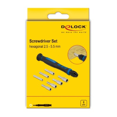 DELOCK σετ κατσαβιδιών 90551, hexagonal 2.5 - 5.5mm, 8τμχ DELOCK σετ κατσαβιδιών 90551, hexagonal 2.5 - 5.5mm, 8τμχ