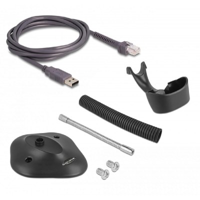 DELOCK USB barcode scanner 1D 90584, με καλώδιο σύνδεσης & βάση, μαύρο DELOCK USB barcode scanner 1D 90584, με καλώδιο σύνδεσης & βάση, μαύρο