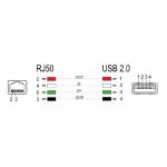 DELOCK καλώδιο USB σε RJ50 90599 για barcode scanner, 2m, γκρι DELOCK καλώδιο USB σε RJ50 90599 για barcode scanner, 2m, γκρι