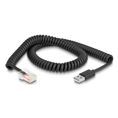 DELOCK καλώδιο USB σε RJ50 90602 για barcode scanner, spiral, 2m, μαύρο DELOCK καλώδιο USB σε RJ50 90602 για barcode scanner, spiral, 2m, μαύρο