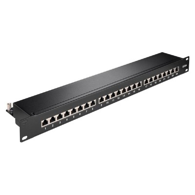 GOOBAY patch panel 90854, 19"/1U, 24x ports, CAT 6a STP, μαύρo GOOBAY patch panel 90854, 19"/1U, 24x ports, CAT 6a STP, μαύρo