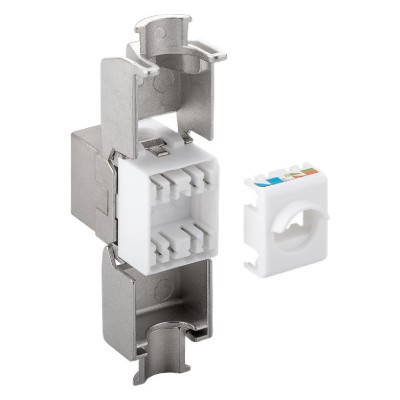 GOOBAY Keystone module RJ45 CAT 6A 90864, STP, 500 MHz, slim-line, ασημί GOOBAY Keystone module RJ45 CAT 6A 90864, STP, 500 MHz, slim-line, ασημί