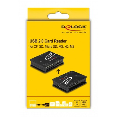 DELOCK card reader 91007 για Micro SD/SD/CF/MS/xD/M2, μαύρο DELOCK card reader 91007 για Micro SD/SD/CF/MS/xD/M2, μαύρο