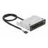DELOCK USB 9-pin card reader 91708, CF/SD/XD/MS/Micro SD/USB, 3.5" bay