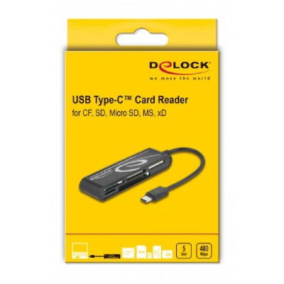 DELOCK card reader 91739 για micro SD/SD/CF/MS/xD, USB-C, μαύρο DELOCK card reader 91739 για micro SD/SD/CF/MS/xD, USB-C, μαύρο