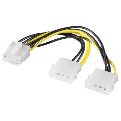 GOOBAY καλώδιο 2x molex 4pin σε 1x 8pin 93241, 0.15m GOOBAY καλώδιο 2x molex 4pin σε 1x 8pin 93241, 0.15m