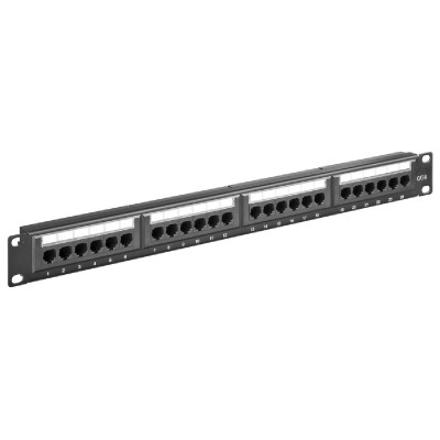 GOOBAY patch panel 93866, 19"/1U, 24x θύρες δικτύου, CAT 6, μαύρo GOOBAY patch panel 93866, 19"/1U, 24x θύρες δικτύου, CAT 6, μαύρo