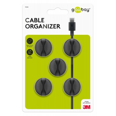 GOOBAY οργανωτές καλωδίων σιλικόνης 95040, 1 θέση, Φ7.8mm, μαύρο, 5τμχ GOOBAY οργανωτές καλωδίων σιλικόνης 95040, 1 θέση, Φ7.8mm, μαύρο, 5τμχ