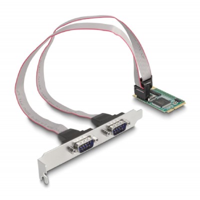 DELOCK κάρτα επέκτασης mini PCIe σε 2x RS-232 95273 DELOCK κάρτα επέκτασης mini PCIe σε 2x RS-232 95273