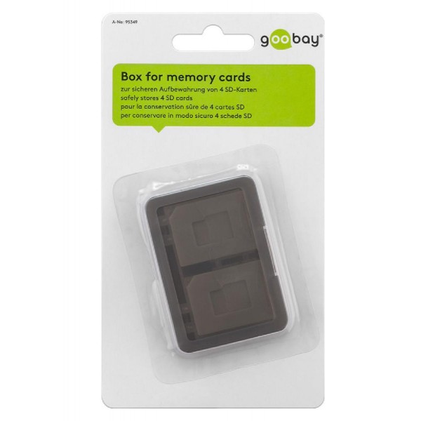 GOOBAY θήκη για κάρτες SD & micro SD 95349, 4 θέσεις, διάφανη-γκρι GOOBAY θήκη για κάρτες SD & micro SD 95349, 4 θέσεις, διάφανη-γκρι